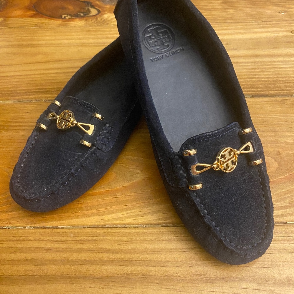 New Blue Suede Tory Burch 7.5 Loafers